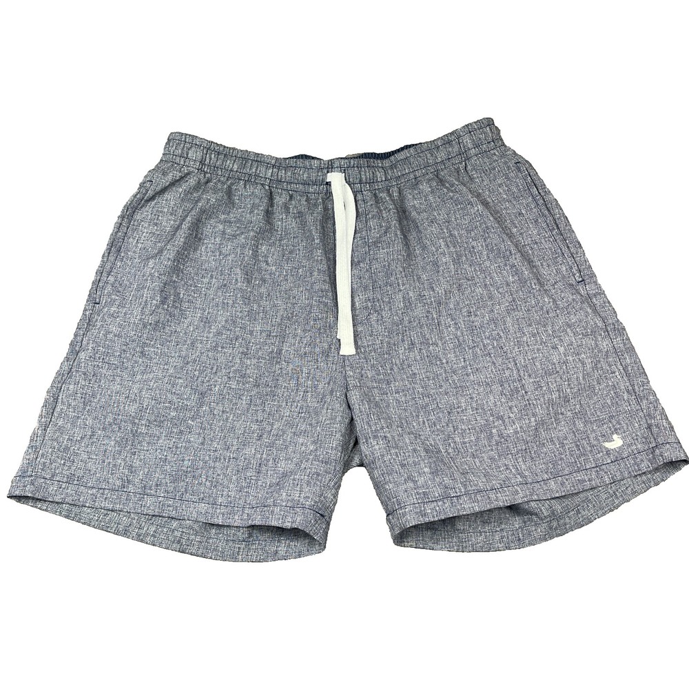 Southern Marsh Dockside Shorts Medium Heathered Blue Drawstring Elastic Waist 6"
